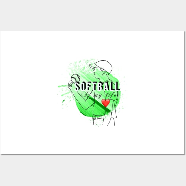 Softball is my life Wall Art by Grafititee